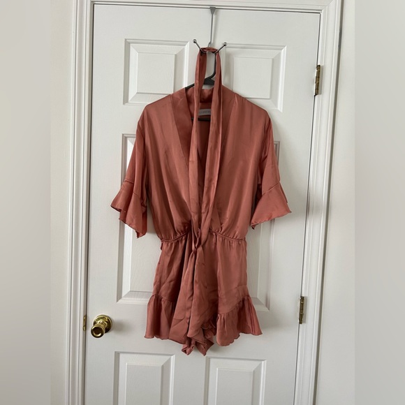 Lioness silk romper blush color - Picture 3 of 5
